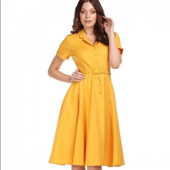 Collectif Dresses & Skirts - BNWT Collectif Caterina Yellow Dress UK 16 XL